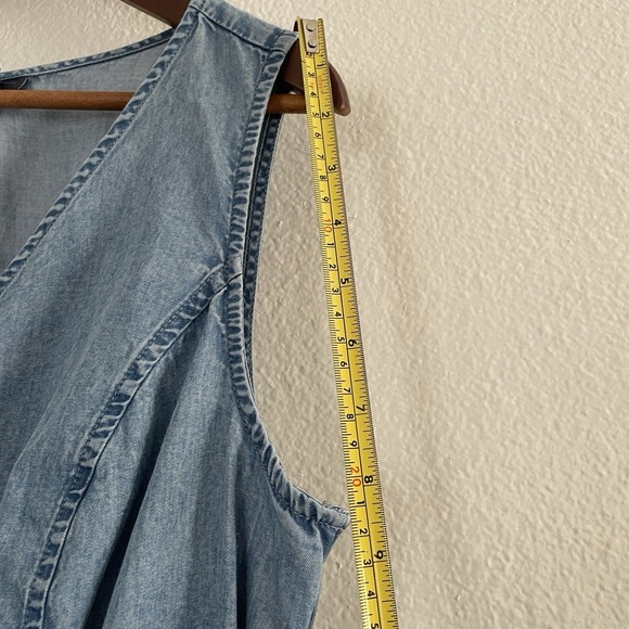 J Jill Lightweight Denim Jumpsuit XL Petite Sleeveless - Picture 6 of 8